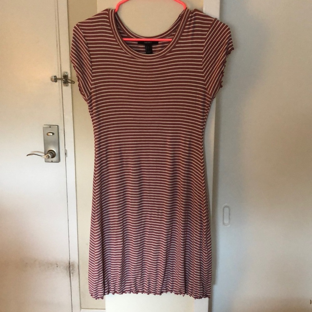Forever 21 Striped T Shirt Dress -  Short Sleeved